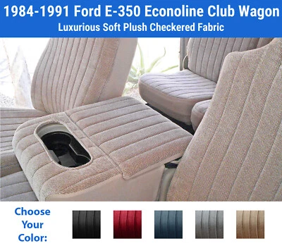 Fundas de asiento de felpa para Ford E-350 Econoline Club Wagon 1984-1991 Foto 1 de 4