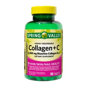 Spring Valley Highly Absorbable Collagen + C Tablets Dietary Supplement, 2,500 m - Picture 1 of 5