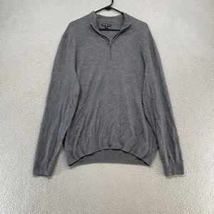 James Perse Cashmere Sweater Mens 4 / XL Half Zip Gray Pullover 100% Cashmere - Picture 1 of 12