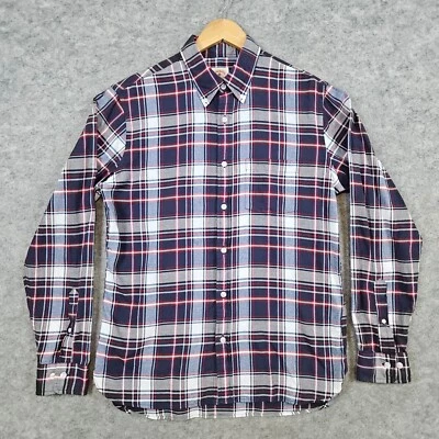 Brooks Brothers Red Fleece 男式 M 码格子衬衫 100% 棉学院风教堂 — 第 1/4 张图片