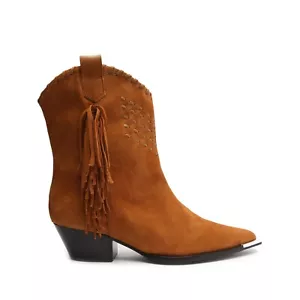 Schutz Alexxa Boot Women's US 5.5 Brown Suede Pointed Toe Ankle Bootie KHD1028 - Picture 1 of 10