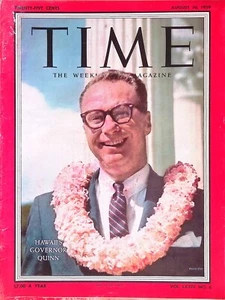 1959 10. August Time Magazine Hawaiis Gouverneur Quinn - Bild 1 von 3