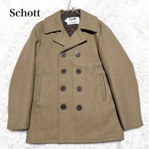 Schott USA made quilted wool peacoat, double-breasted, beige 38 - Picture 1 of 16