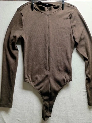 Moda Nova Mujer Body con Cremallera Talla L Marrón Manga Larga Foto 1 de 4