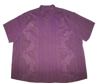 Tommy Bahama Bali Border Floral Silk Camp Shirt 4XLB Big & Tall - Image 1 of 4