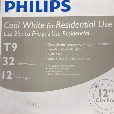 PHILIPS FC12T9/COOL WHITE PLUS Circular FLUOR Bulb,T9,12" dia.,32W PK 10 - Image 1 of 4
