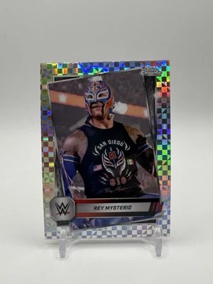2024 Topps Chrome WWE Rey Mysterio 2 Card Refractor Lot. X-Fractor Plus Sepia - Image 1 of 4