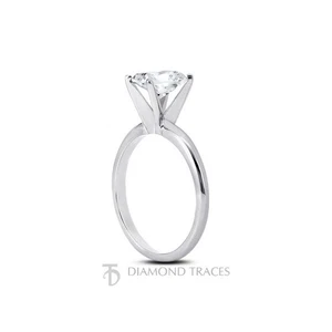 1.63ct D-SI1 Emerald Natural Diamond 14k  Classic Solitaire Engagement Ring - Picture 1 of 3