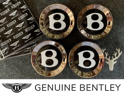 BENTLEY CONTINENTAL GT/GTC AND FLYING SPUR B CHROME WHEEL CENTRE HUB CAP BADGES - Image 1 of 4