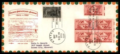 Mayfairstamps US FDC 1953 Pent Arts Golden Aviation Anniversary Special Delivery - Image 1 of 2