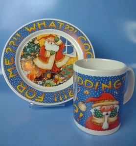 Mary Engelbreit Santa's Milk & Cookies Plate & Mug Christmas Family Tradition  - Picture 1 of 17