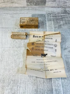 Vintage CHR Hansen’s Rennet Tabletten Komplettbox mit 2 Tuben Tabletten & Papiere - Bild 1 von 6