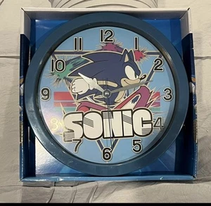 Sonic The Hedgehog 90’s Style 9.5" Wall Analog Clock Blue - NEW - Picture 1 of 2