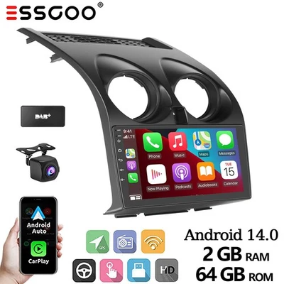 Carplay DAB+ Autoradio Android 14 Per Nissan Qashqai J10 2007-2013 GPS Navi +KAM - Immagine 1 di 4