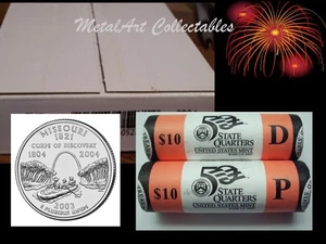 2003 Missouri State P & D Quarters 2 Roll Set - US Mint Sealed Box R36 - Picture 1 of 1