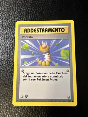 * Pokémon 1st Edition GUST OF WIND 93/102 Base Set Italian 1999 Vintage LP - Image 1 of 3