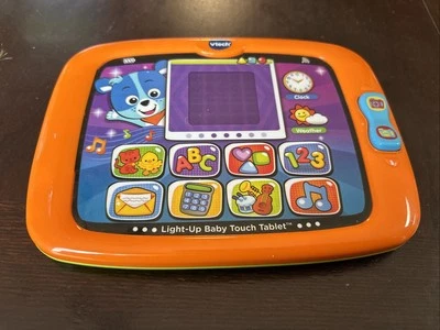 Vtech Light-Up Baby Touch Tablet Orange Numbers & Letters Learning Toy EUC Works - Image 1 of 4