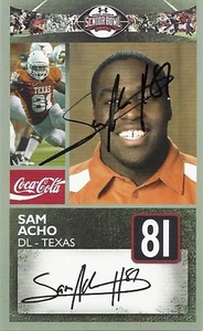 TARJETA TAZÓN SENIOR FIRMADA SAM ACHO TEXAS - Imagen 1 de 1