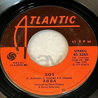 ABBA  45 RPM SOS/ Man In The Middle 7” Vinyl - Image 1 of 4