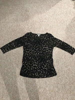 Blusa Kenneth Cole New York Feminina Elástica Manga 3/4 Preta e Bege Tamanho GG - Imagem 1 de 4