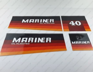 Mariner 40hp Magnum 1989 outboard engine decals sticker set reproduction - Picture 1 of 6