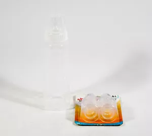 NUK First Essentials Baby 9 oz CLEAR Bottle & Pack of 6 Nipples 6m+ FAST FLOW - Picture 1 of 2