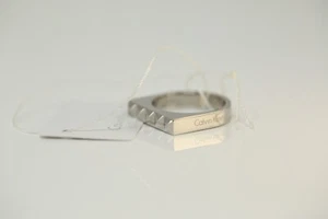 Calvin Klein KJ3CMR000107 Ladies Stainless Steel Silver Tone Ring Size M - Picture 1 of 7