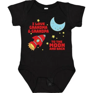 Inktastic I Love Grandma And Grandpa To The Moon And Back Baby Bodysuit Family - Picture 1 of 9