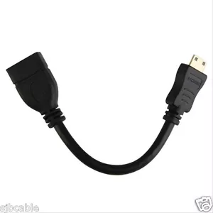New Premium Gold Plated HDMI Cable Extender Mini Male to Female Cord 1080P 15cm - Picture 1 of 4