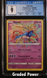 Vivid Voltage Zacian CGC 9 Holo Increíble Raro (7035) 082/185 Pokémon - Imagen 1 de 1