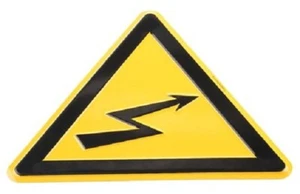 4x Wolk ELECTRICITY DANGER SIGNS 200x200mm Aluminium, Black/Yellow - Picture 1 of 1