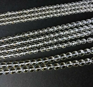 Rock crystal faceted round beads. 6mm,8mm,10mm clear crystal faceted beads. - Picture 1 of 6