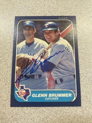 Glenn Brummer Autographed 1986 Fleer Card #557 Texas Rangers A-265 - Image 1 of 3