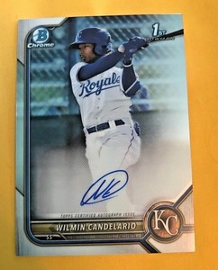 Wilmin Candelario 2022 Bowman 1st Chrome Prospects Auto #CPA-WC Royals Rc