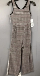 Rare Editions Jumpsuit. Black & Red Plaid. Sparkle Strip. Size Girls 12. NWT - Picture 1 of 9