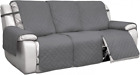 PureFit Water Resistant Reversible Sofa Covers Recliner Sofa, Gray/Light Gray 