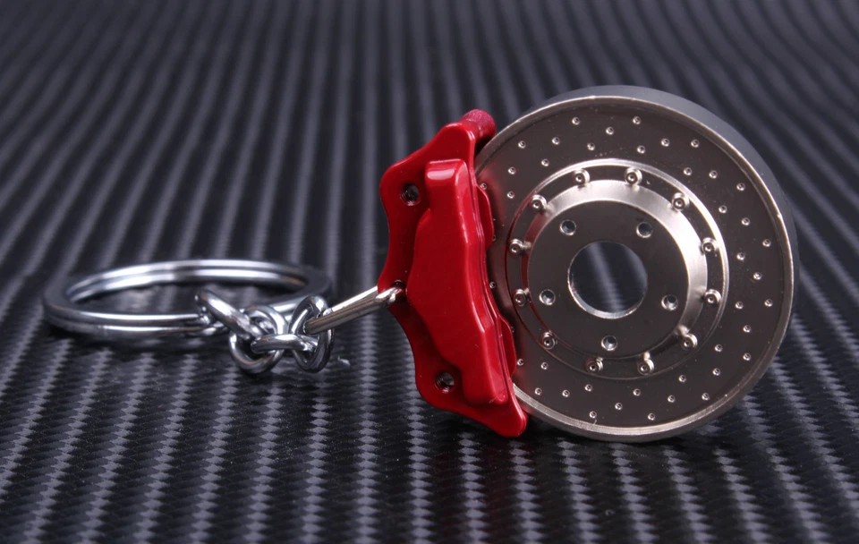 UNKNOWN Brake Disc Caliper Red Keyring Keyfob Engine Novelty Piston Supercharger