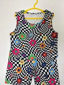 girls 2 piece outfit Flowers And Geo Pattern SHEIN Size 130 =5/6 - Picture 1 of 3