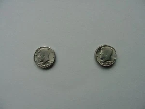 (#EE-764) PIERCED COIN US Kennedy Half Dollar 20th century mini TOKEN Earrings - Picture 1 of 1