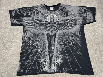 Vintage JUDAS PRIEST 2005 Faded Black 2 Sided Concert DISTRESSED Shirt TOUR Lrg - Image 1 of 4