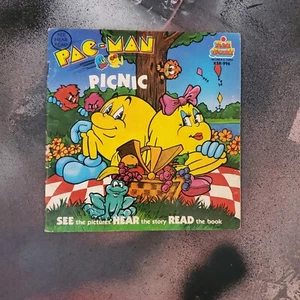 Libro de picnic vintage 1980 Pac-Man ver escuchar leer sin registro 438L - Imagen 1 de 3