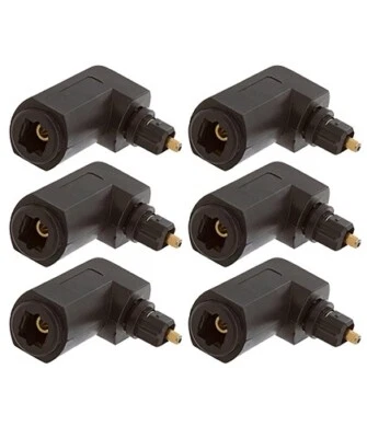 6x Toslink Female to Male 360 Degree Right Angle Fibre Optic Audio Cable Adapter - Image 1 of 2