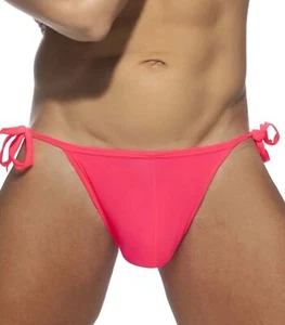 Mens Hot Pink Tie-Side Bikini Swim Panty Bottoms *Gay*Sissy*Femboy*New*XL - Picture 1 of 6