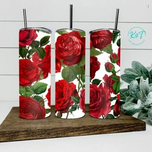 Red Roses 20oz Skinny Stainless Steel Tumbler - Picture 1 of 1