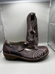 El Naturalista Yggdrasil Mary Jane Clogs Damen 41 Braun Leder Schuhe Slipper - Bild 1 von 9