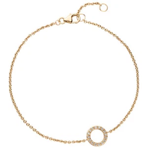 JOBO Armband 585 Gold Gelbgold 16 Diamanten Brillanten 21 cm - Picture 1 of 2