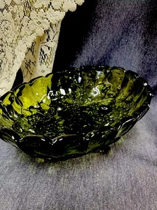 Indiana Glass Green Glass Garland Harvest Food Fruit Bowl Vintage 70s - Picture 1 of 6