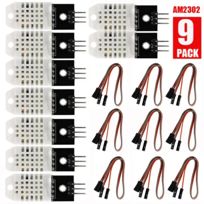 9x Digital Temperature Humidity Sensor Compatible with AM2302  DHT22 For Arduino - Image 1 of 4