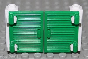 Lego 2x grüne Fensterläden und 2x weiße Steine 1x3 mit Clips NEU!!! - Bild 1 von 1