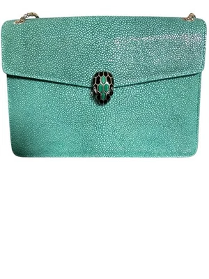 Bolso Bulgari Galutcha Stingray Serpenti Forever BVLGARI Verde Esmeralda Raro Foto 1 de 4